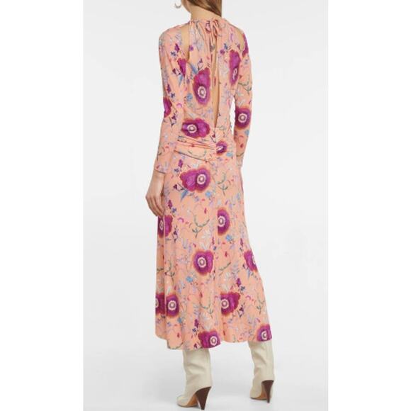 Isabel Marant Jadessi Floral Cutout Jersey Midi Dress Size 2 New with Tags - Picture 4 of 12